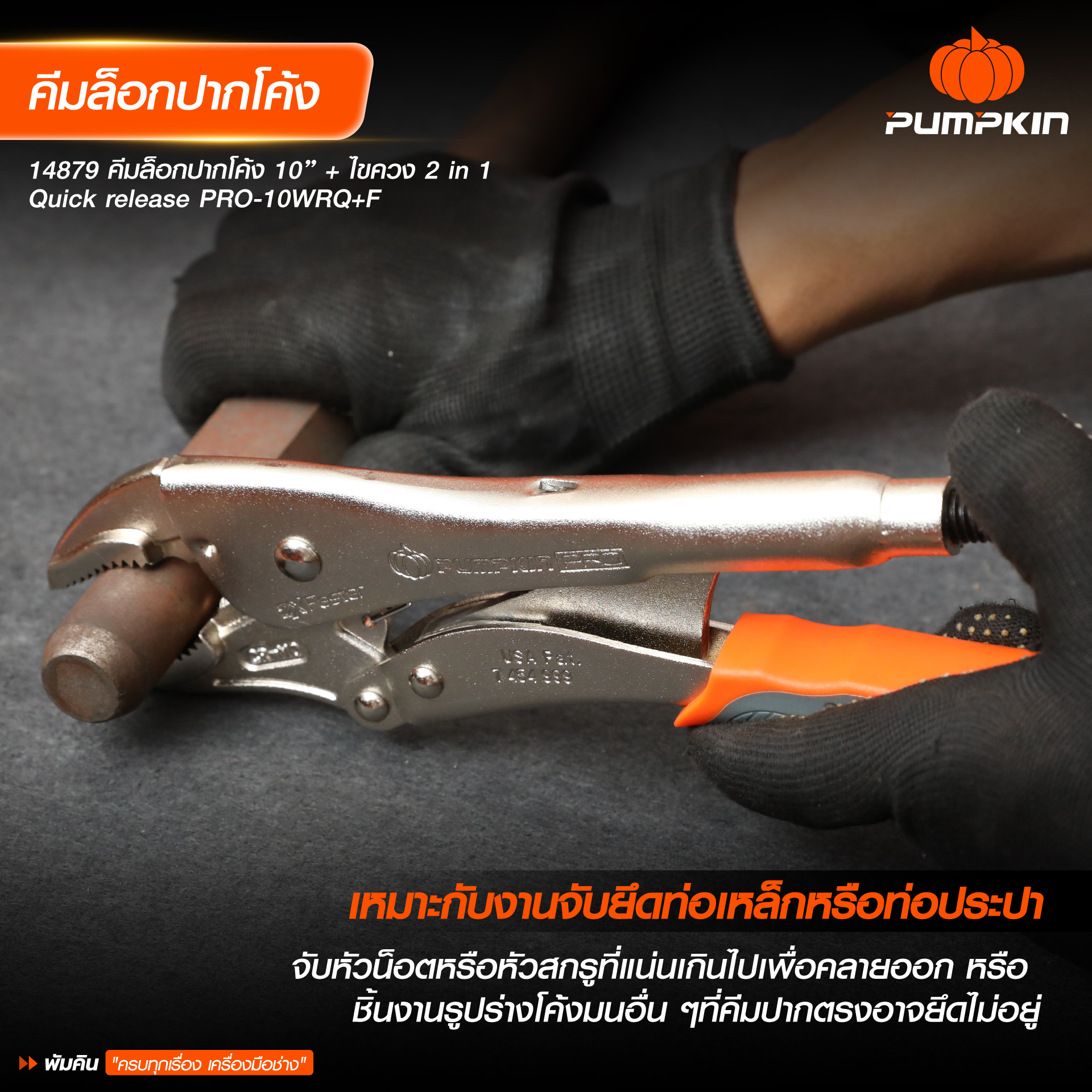 คีมล็อค Quick Release แบบปากโค้ง